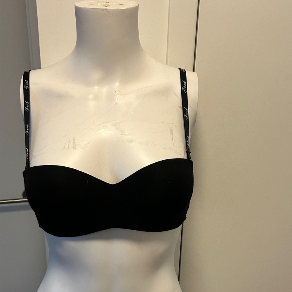PINK Victoria's Secret Black Strapless Bandeau